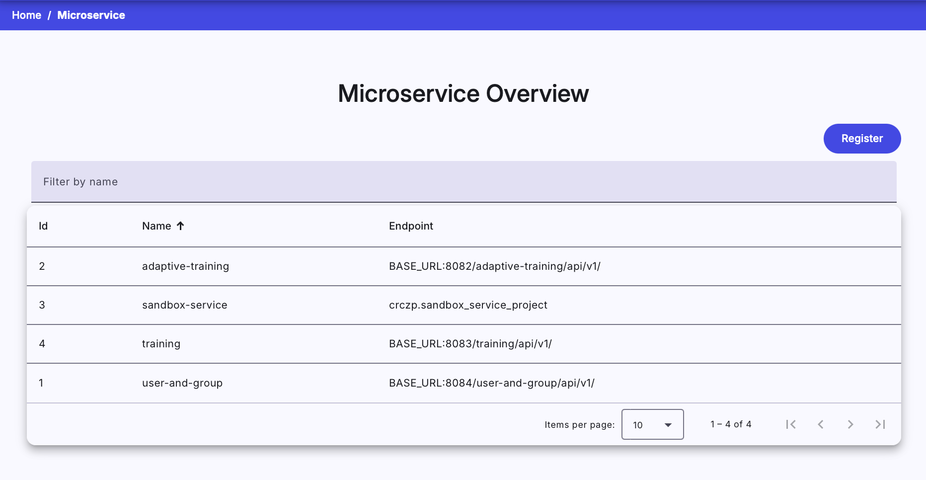 microservice-page